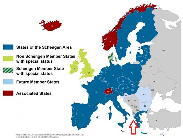 منطقه شنگن - ویزای یونان