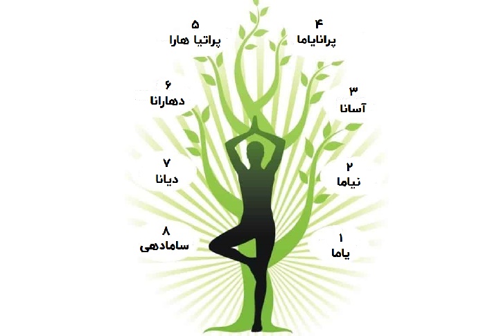 Eight limbs or parts of yoga in the Kriya Yoga school