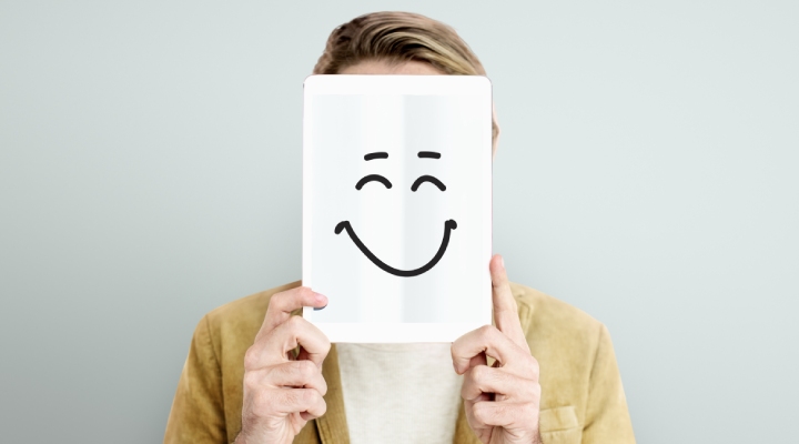 Smiling face to improve mental health