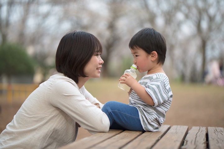 When talking to children, lower yourself to their level.